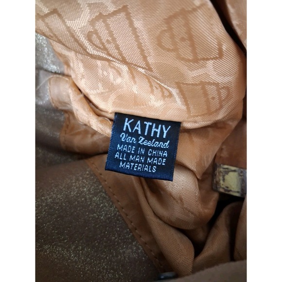 Kathy Van Zeeland Chocolate Brown Concho Belt Handbag Boho Designer‎ Bead Hippie - Picture 12 of 12